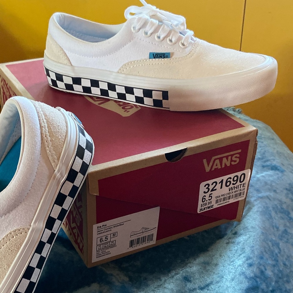 Men’s Vans Sneakers Era Pro check/white/Blue. 6.5